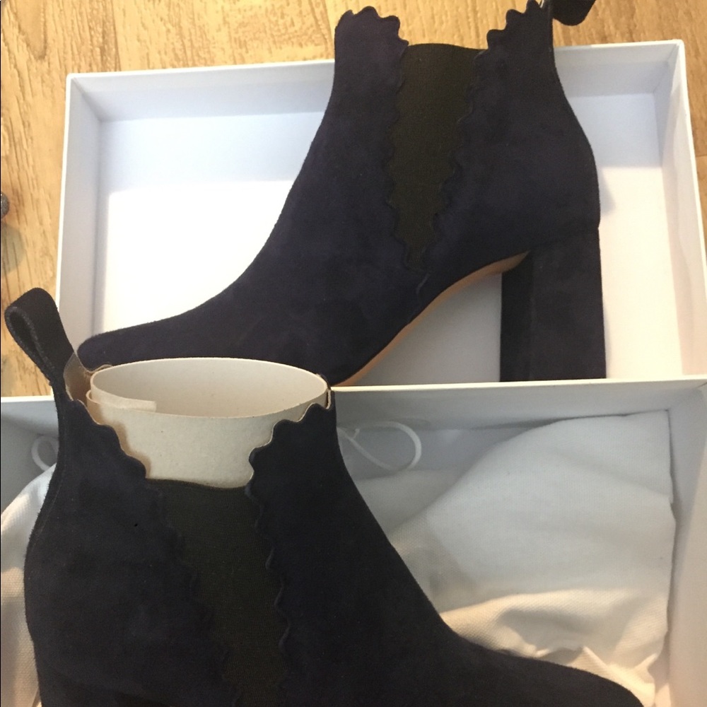 Chloe scalloped booties